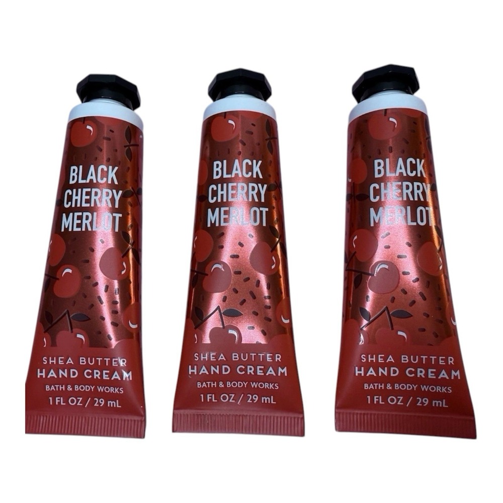 3 BLACK CHERRY MERLOT 1oz Travel Size Shea Butter HAND CREAM Bath & Body Works